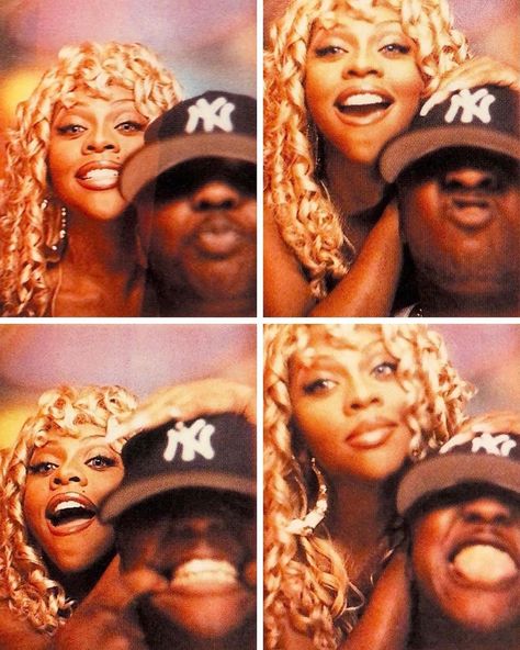 1999 TRL Photo Booth #swipe Mtv Trl Photobooth, Lil Kim And Biggie, Trl Photobooth, 90s Photo Booth, Lil Kim 90s, Mtv Trl, 2000s Pop Culture, 90s Couples, Kris Kross