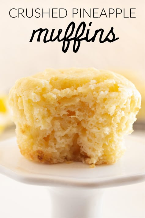 Crushed Pineapple Muffins – Make the Best of Everything Cake Mix And Crushed Pineapple, Crushed Pineapple Muffins, Pineapple Muffins, Pineapple Dessert, Pineapple Dessert Recipes, Pineapple Desserts, Tin Recipes, Pineapple Recipes, Muffin Bread