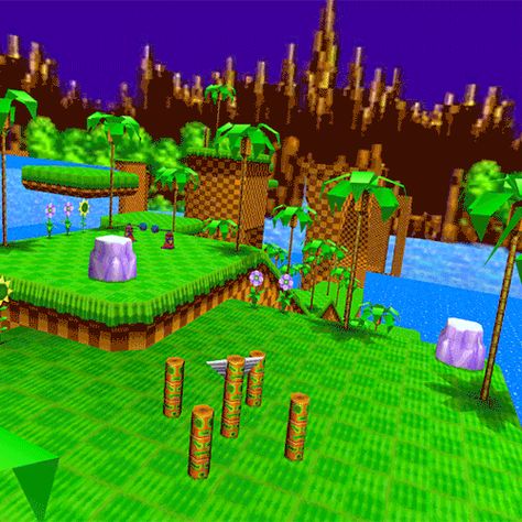 Scenery from Green Hill Zone from Sonic Adventure 2 on the Dreamcast. Greenhill Zone Sonic, Green Mountain Sonic, Green Hill Zone Wallpaper, Dreamcast Aesthetic, Sonic Green Hill Zone, Green Hill Zone, Sonic Unleashed, Sonic Adventure 2, Angry Dog