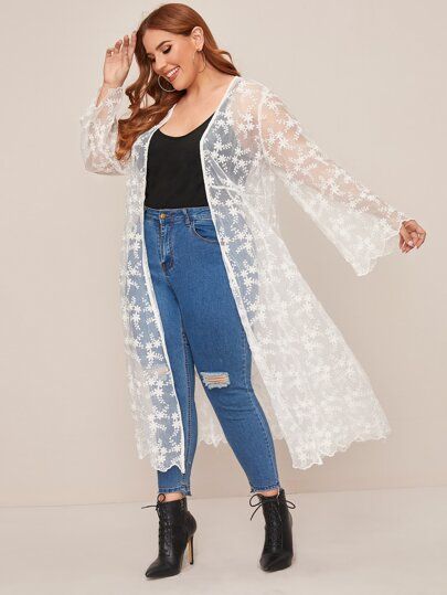 Lace Kimono Outfit, Kimono Plus Size, Shop Dresses Online, Plus Size Kimono, Kimono Outfit, Plus Size Outfit, Plus Size Lace, Lace Kimono, Fit Fashion