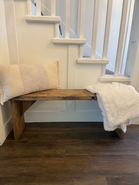 Entryway Bench - Etsy Canada Bench In Mudroom, Diy Bed Bench, Wooden Bed Side Table, Foyer Bench, Diy To Sell, Bed Side Table, Entryway Mudroom, Bed Bench, Ranch Home