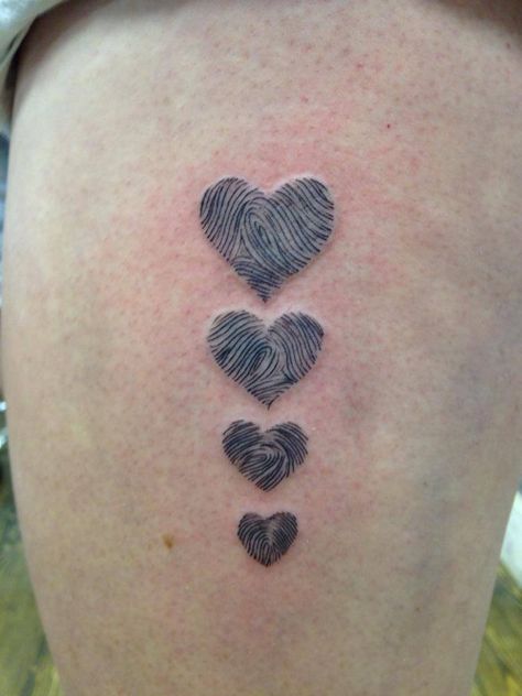 Would love to do mine and Mason's finger print in a heart! How cool! Thumbprint Tattoo, Fingerprint Heart Tattoos, Fingerprint Tattoos, Fingerprint Heart, Sibling Tattoos, Tattoo People, 4 Tattoo, Mother Tattoos, 1 Tattoo