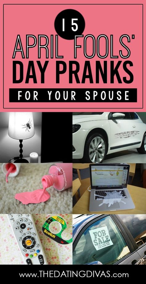 April Fools' Day Pranks to Pull on Your Spouse #aprilfools #pranks Family Friendly April Fools Pranks, April Fools Day Pranks For Kindergarten, April Fools Pranks For Coworkers, April Fools Pranks At Home, April Fools Pranks For Kids To Play On Dad, April Fools For Teens, Quick And Easy April Fools Pranks, Easy Pranks For April Fools Day, April 1st Pranks