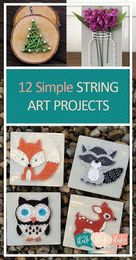 12 Simple String Art Projects How to repurpose anything Project difficulty: Simple How to project ideas & tutorial MaritimeVintage.com    #repurpose #howto #upcycle #repurpose Free String Art Pattern, String Art Patterns Free Templates, How To Do String Art, Free String Art Patterns, String Art For Beginners, String Art For Kids, String Pictures, Teen Sewing Projects, Feather String Art