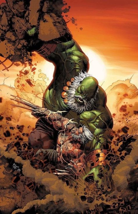 Marvel And Dc Comics, Old Logan, Hulk Artwork, Marvel Comics Artwork, Wolverine Comic, Hulk Art, Hulk Comic, Wolverine Art, Marvel And Dc