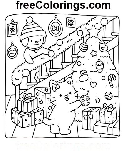 Fuzzy Hygge Christmas Tree – Free Printable Coloring Pages Hygge Coloring Pages, Fuzzy Hygge Christmas, Fuzzy Hygge Coloring Book Christmas, Fuzzy Hygge Coloring Book Pages, Cozy Coloring Book, Fuzzy Hygge Coloring Pages, Fuzzy Hygge Coloring Book, Christmas Coloring Sheets Free Printable, Christmas Tree Free Printable