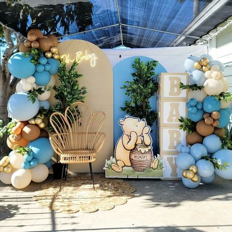 Winnie The Pooh Baby Boy Shower Ideas, Whinny The Pooh Baby Shower Ideas Boy, Winnie The Pooh Baby Shower Backdrop, Diy Winnie The Pooh Baby Shower Ideas, Winnie De Pooh Baby Shower Ideas, Winnie The Pooh Baby Shower Ideas Boy, Classic Winnie The Pooh Baby Shower Diy, Boy Themed Baby Shower Ideas, Classic Pooh Baby Shower Ideas