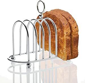 Muldale Toast Rack English Style - Toast Holder Rack English Victorian Chrome Toast Stand with Ball Feet - 6 Slice Slot Toast Caddy - Sturdy and Toughened Toast Holder, Bread Holder, Server Rack, Big Breakfast, Family Breakfast, Kitchen Gadgets Unique, Toast Rack, Breakfast Tray, Food Display