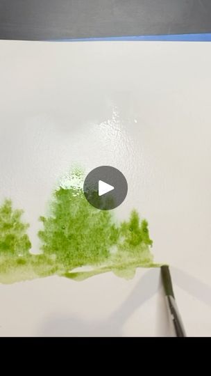 Painting Trees Watercolor, Watercolor Art Green, Wet On Wet Watercolor, Wet On Wet Painting, Diy Large Wall Art, Wet Paper, Painting Trees, Watercolor Trees, Evergreen Trees