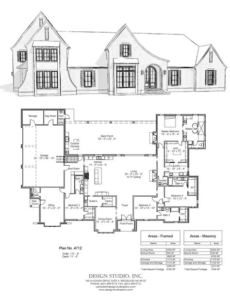 House Plans With Hearth Room, Villa Home Plans, Modern English House, Floor Plans Architecture, English Cottage Floor Plans, House Plans Drawing, Modern Tudor House Plans, Modern English Cottage, Tudor House Exterior