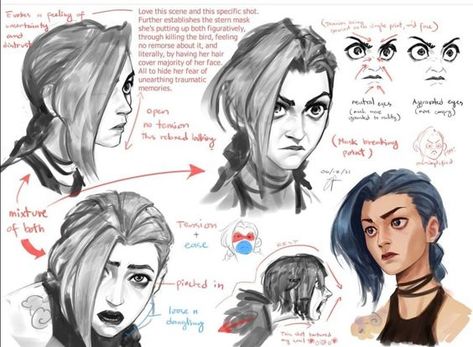 Arcane Style Drawings, Arcane Drawing Reference, How To Draw Arcane Art Style, Arcane Tutorial, Arcane Art Study, Arcane Anatomy, Jinx Character Design, Arcane Expressions, Jinx Concept Art