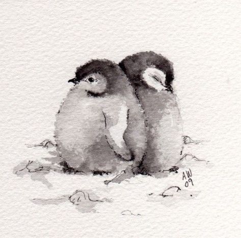 Isn't this the cutest watercolour painting you've seen? Watercolor Paintings Of Animals, Watercolor Paintings Easy, 수채화 그림, Easy Watercolor, Watercolor Inspiration, Watercolor Bird, Watercolor Animals, Bird Art, 그림 그리기