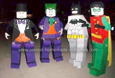 Coolest Homemade Lego Batman, Robin, Joker and Penguin Costumes Lego Batman Robin, Lego Batman Costume, Lego Joker, Robin Joker, Epic Costumes, Penguin Costume, Lego Costume, Lego Halloween, Superhero Crafts