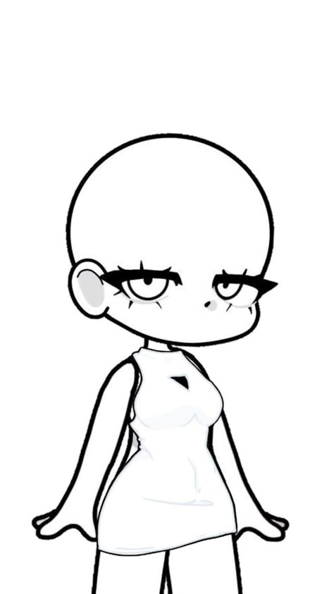 Gacha Base Poses Cute, Drawing Anime Bodies, Cartoon Body, Body Base Drawing, Hello Kitty Drawing, Easy Doodles Drawings, Easy Drawings Sketches, Cute Doodles Drawings, Cute Doodle Art