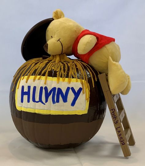 Honey Pot Pumpkin, Diy Honey Pots Winnie The Pooh, Pooh Hunny Pot Diy, Pooh Honey Pot Diy, Hunny Pot Winnie The Pooh, Pooh Hunny Pot, Pooh Bear Honey Pot, Winnie The Pooh Pumpkin, Pumpkin Contest