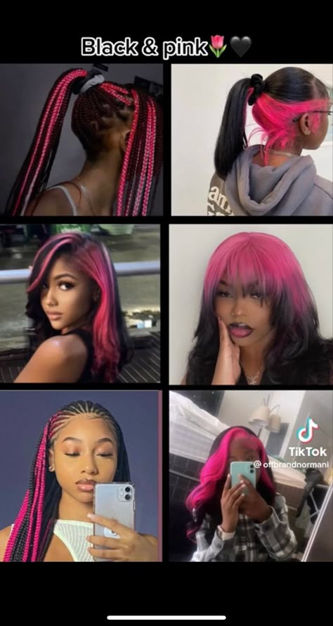 Color Dyed Hair Ideas For Black Hair, Hairdye Ideas For Black Hair, Draculaura Braids, Dyed Curly Hair Ideas, Colored Hair Inspiration, Dyed Curly Hair, Cute Box Braids, Cute Hair Colors, Quick Natural Hair Styles