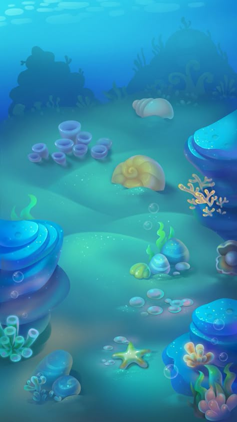 Under The Sea Aesthetic, Background Cv, Background Canva, Mermaid Poster, Game Map, Underwater Painting, Canvas Learning, Casual Art, Canva Element