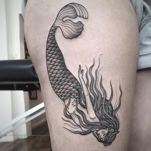 Woman Traditional Tattoo, Nice Tatoos, Bearded Woman, Diy Tattoo Permanent, Worlds Best Tattoos, Initial Tattoo, Mermaid Tattoo, Mermaid Tattoos, Tattoo Magazines