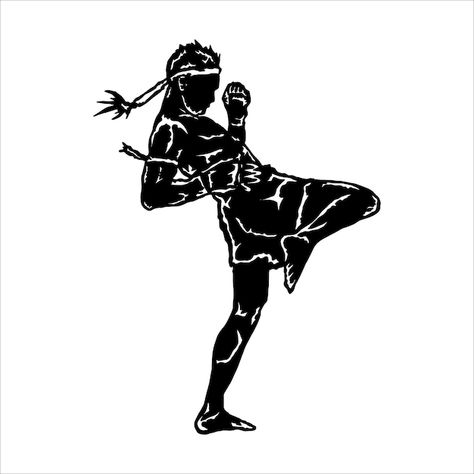 Ilustração de silhueta de muay thai figt... | Premium Vector #Freepik #vector #muay #luta-boxe #kickboxing #lutador-boxe Muay Thai Logo, Muay Thai Art, Om Tattoo Design, Om Tattoo, Thai Art, Facebook Photos, Artist Drawing, Muay Thai, Kickboxing