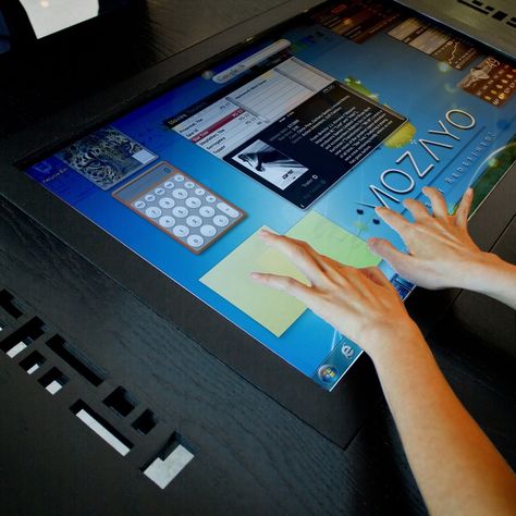 Interactive Table Exhibition, Futuristic Tablet Concept, Multitouch Table, Touch Screen Table, Interactive Technology Installation, Interactive Table, Tech Savvy, Cool Electronics, Future Tech