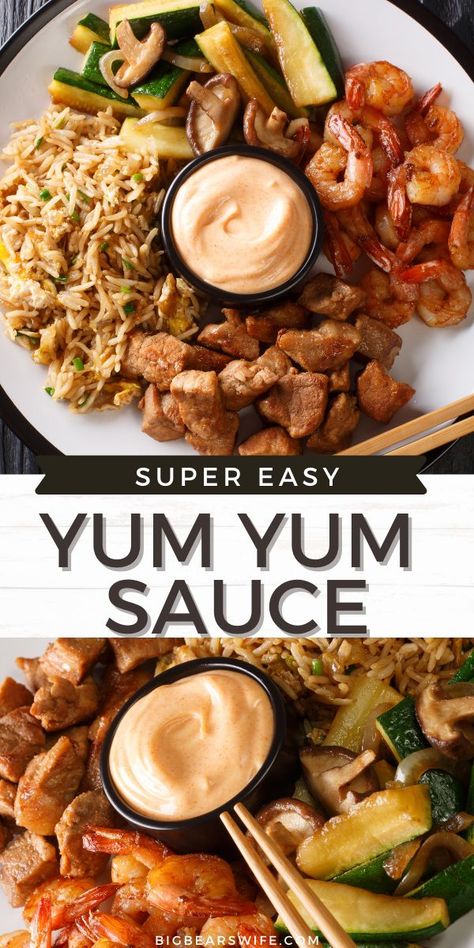 How To Make White Sauce Japanese, Hibachi Shrimp Sauce, White Rice Sauce Recipes, Japanese Yum Yum Sauce Recipe, White Sauce Hibachi, Hibachi Teriyaki Sauce, Hibachi Steak Sauce, How To Make Yum Yum Sauce, At Home Hibachi Dinner