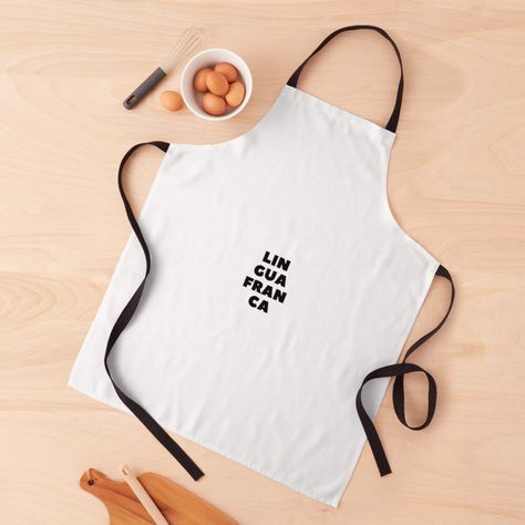 Get my art printed on awesome products. Support me at Redbubble #RBandME: https://www.redbubble.com/i/apron/Minimalist-lingua-franca-sign-by-jasminapmatic/52684252.6ZXWR?asc=u Apron Aesthetic, Diner Logo, 2pac Shakur, Retro Text, Be Your Own Hero, Dirty Work, Saint Benedict, Black Ties, Apron Designs