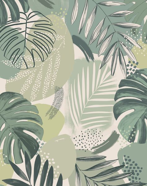 Overview Beautiful hand painted leaves with silhouettes in soft pallets, oﬀering a calm ambience, suitable for use in a variety of spaces. Abstract Jungle by Brand McKenzie really does whet the appetite for adventurous thinking transforming rooms. Measurements• Each roll is 20.5" wide x 11 yards long• Repeat: 32", half drop Additional Notes • Printed to order, 3-4 week lead time. • Made in the United Kingdom Color Description Multi colored illustration Additional Info Brand McKenzie is a British British Wallpaper, Abstract Jungle, Jungle Pattern, Jungle Wallpaper, Leaf Green, Jungle Theme, Tropical Style, Painted Leaves, Leaf Wallpaper