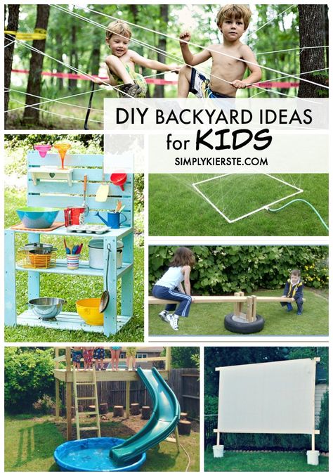 Back Yard Ideas For Kids, Diy Backyard Ideas For Kids, Backyard Ideas For Kids, Yard Ideas For Kids, Diy Backyard Ideas, Outside Fun, Outside Play, Kids Outdoor Play, Backyard Playground