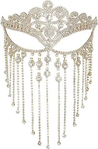 Amazon.com : masquerade costumes for women Masquerade Costume Ideas, Prom Mask, Rhinestone Mask, Face Chain, Rhinestone Halloween, Bling Gifts, Outfit Indian, Masquerade Costumes, Face Jewellery