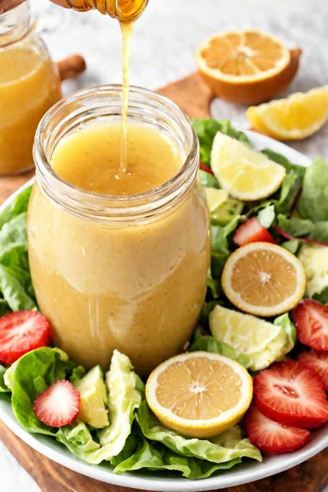 Honey Lemon Vinaigrette Salad Dressing Recipe

Ingredients

- 1/4 cup honey
- 1/4 cup fresh lemon juice
- 1/2 cup olive oil
- 1 teaspoon Dijon mustard
- Salt and pepper to taste

Full Cooking Instructions on... Lemon Honey Vinaigrette, Honey Lemon Vinaigrette Dressing, Olive Oil Dressing Recipes, Goat Cheese Salad Dressing, Honey Vinaigrette Dressing, Lemon Vinaigrette Salad, Honey Salad Dressing, Lemon Vinaigrette Dressing, Vinaigrette Dressing Recipe