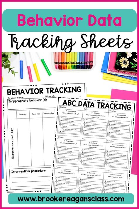 Behavior Documentation Log, Positive Reinforcement Ideas, Reinforcement Ideas, Behavior Documentation, Intervention Teacher, Aba Therapy Activities, Data Tracking Sheets, Intervention Strategies, Behavior Intervention Plan