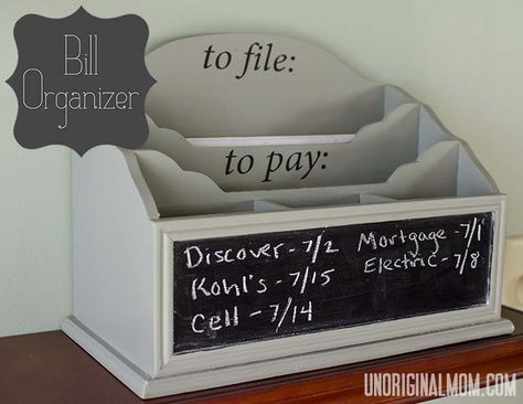 Sponsored: I stay organized by using a bill organizer @Fellowes, Inc., Inc. #MC Love this bill organizer with a chalkboard Diy Mail Organizer, Diy Mail, Bill Organizer, Mail Sorter, Bill Organization, Organizing Hacks, Mail Organizer, Creative Home Decor, Ikea Diy