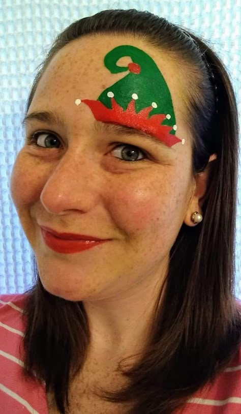 Small Christmas Face Paint Ideas, Simple Reindeer Face Paint, Face Paint Ideas Christmas, Easy Face Painting Ideas For Kids Christmas, Festive Face Paint, Quick Christmas Face Painting, Elf Face Painting, Face Paint Christmas Easy, Christmas Kids Face Painting