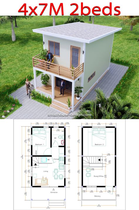 Mini House Plans, Small House Blueprints, Small Apartment Building, House Plan With Loft, Little House Plans, Pool House Plans, Small House Layout, Shed To Tiny House, Modern Small House Design