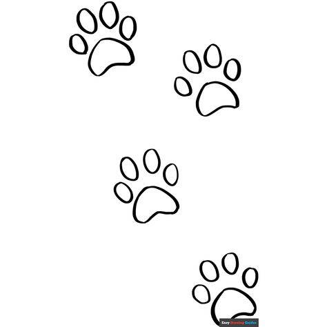 Free Cat Paw Prints Coloring Page for Kids Cat Paw Doodle, Paw Template, Paw Print Clip Art, Hoodie Art, Easy Drawing Guides, Free Printable Coloring Sheets, Wedding Horseshoes, Drawing Guides, Painted Rocks Kids