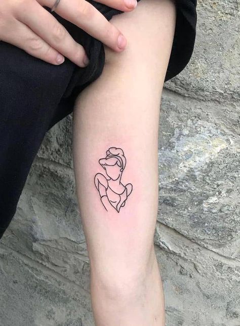 Tiny Disney Tattoo, Disney Tattoo Ideas, Cinderella Tattoo, Disney Anastasia, Barbie Tattoo, Belle Tattoo, Disney Princess Tattoo, Princess Tattoo, Mom Tattoo Designs