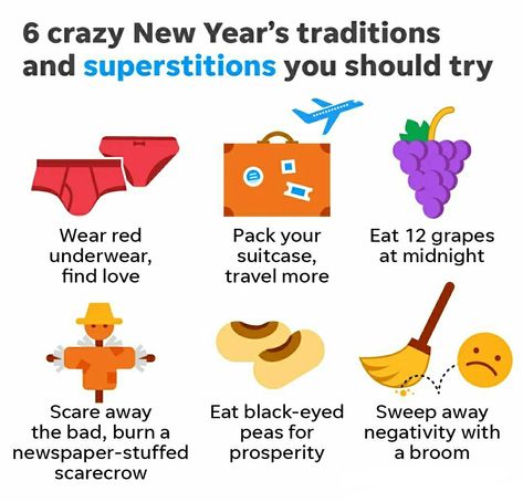 Just a couple of days before we ring in the New Year's! Checkout this list of New Year's traditions and superstitions from around the world. Which will you try this New Year's? New Years Day Superstitions, New Years Superstitions, Yearly Traditions, New Year Traditions, Party Rentals Equipment, New Year Planning, New Years Traditions, New Year's Food, Finding Dory