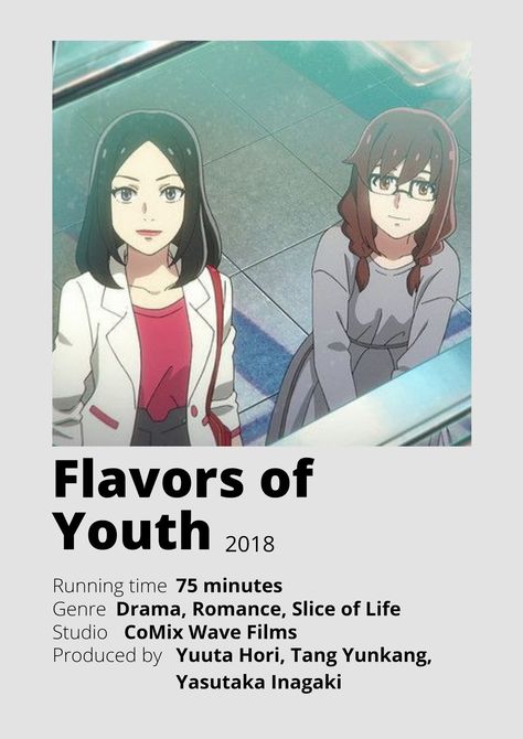 Flavours Of Youth, Flavors Of Youth, Poster Information, Anime Minimalist Poster, Minimalist Posters, Anime Watch, Naruto Comic, Computer Animation, Anime Cover Photo