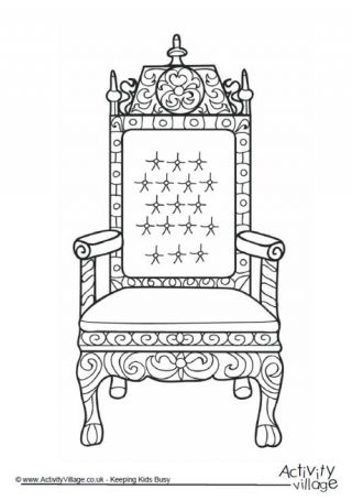 Throne Colouring Page 1 Throne Sketch, Throne Drawing, King On Throne, Royal Chair, King Chair, Chair Drawing, Royal Throne, Family Coloring Pages, Paper Doll Printable Templates