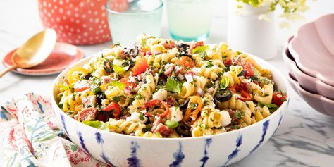 This Pasta Salad Has All Your Favorite Italian-Inspired Flavorsthepioneerwoman Suddenly Salad, Blt Pasta, Italian Pasta Salad, Pesto Dressing, Blt Pasta Salads, Summer Potluck, Best Pasta Salad, Italian Recipe, Pasta Salad Recipe