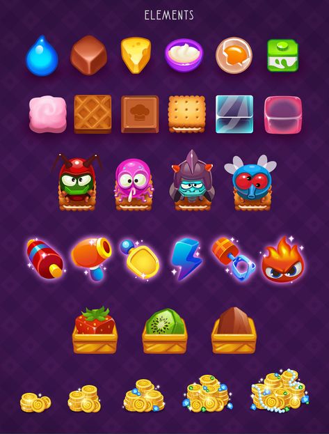 Baking Dash: King of Cake Masters - Match 3 games on Behance Mouse Cursor, Match 3 Games, Game Icons, Candy Games, Game Gui, 2d Game Art, Game Interface, Game Ui Design, Match 3