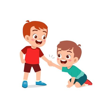 Good little kid helping friend that fall... | Premium Vector #Freepik #vector #fell #kids-helping #child-safety #kids-cartoon Falling On The Floor, Sequencing Activities Kindergarten, Cute Powerpoint Templates, Manners For Kids, Friends Illustration, Christmas Cards Kids, Kids Planner, Friend Cartoon, Kids Vector