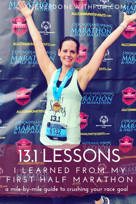 Everything you need to know about training and running your first half-marathon from a novice runner. This advice will help you crush your race goal! #running #runningtips #halfmarathon #runner Half Marathon Outfit Women, Marathon Running Outfit, Energy Gummies, Running Half Marathons, Half Marathon Training Plan, One Half, Running Plan, Marathon Training Plan, Marathon Runners