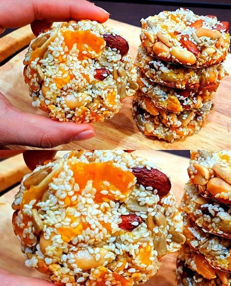 Crunchy Nut and Seed Cookies with Dried Plums Cookies Without Flour, Dried Fruit Cookies, Seed Cookies, Gf Snacks, Dried Plums, Fruit Cookies, One Egg, Sesame Seed, Healthy Cookies