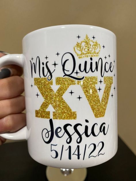 none Quinceanera Cups Ideas, Cinderella Quinceanera, Quinceanera Party Favors, Quinceañera Ideas, Quinceanera Party, Personalized Coffee Mugs, Best Friend Gift, Quince, Quinceanera