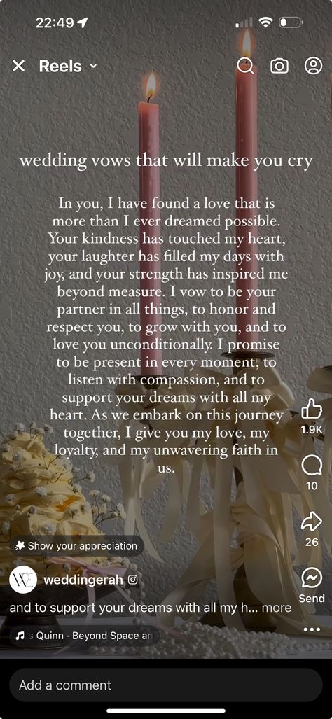 Real Wedding Vows To Husband, Wedding Vows To Step Son, Personal Vows To Husband Funny, Norse Wedding Vows, Vows To Husband Ideas, I Promise Vows, Viking Wedding Vows, Pagan Wedding Vows, Wedding Vows To Husband Cry Funny