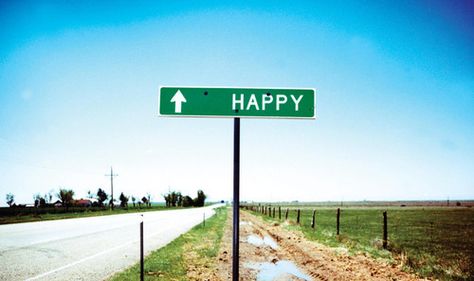 happy-road-sign-via-httpseesilver.tumblr.compost13217545364 Road Sign, Dirt Road, Funny Signs, Happy Quotes, Happy Places, That Way, Make Me Smile, Places To Go, We Heart It