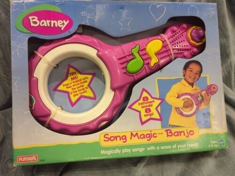 Playskool BARNEY the Dinosaur SONG MAGIC BANJO - 1997, 8 Songs 8 Instruments Dinosaur Vintage, Dinosaur Songs, Barney The Dinosaur, Nostalgia 2000s, 90s Tv Shows, Right In The Childhood, Childhood Memories 90s, Childhood Memories 2000, Childhood Tv Shows