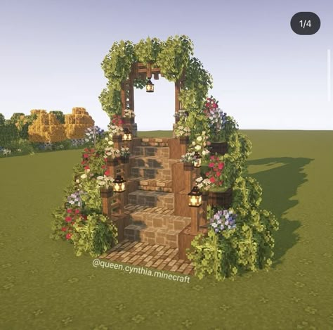 Beehive Build Minecraft, Minecraft Stair Ideas Outside, Staircase Minecraft Interior, Minecraft Woodland Cottage, Minecraft Staircase Design Outside, Minecraft Hillside House Ideas, Mc Staircase, Cute Minecraft Stairs, Stair Minecraft