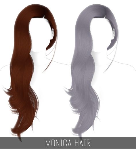 Monica Hair, Side Hair, Side Swept, Sims 4 Cc, Sims 4, Map, Hair Styles, Hair